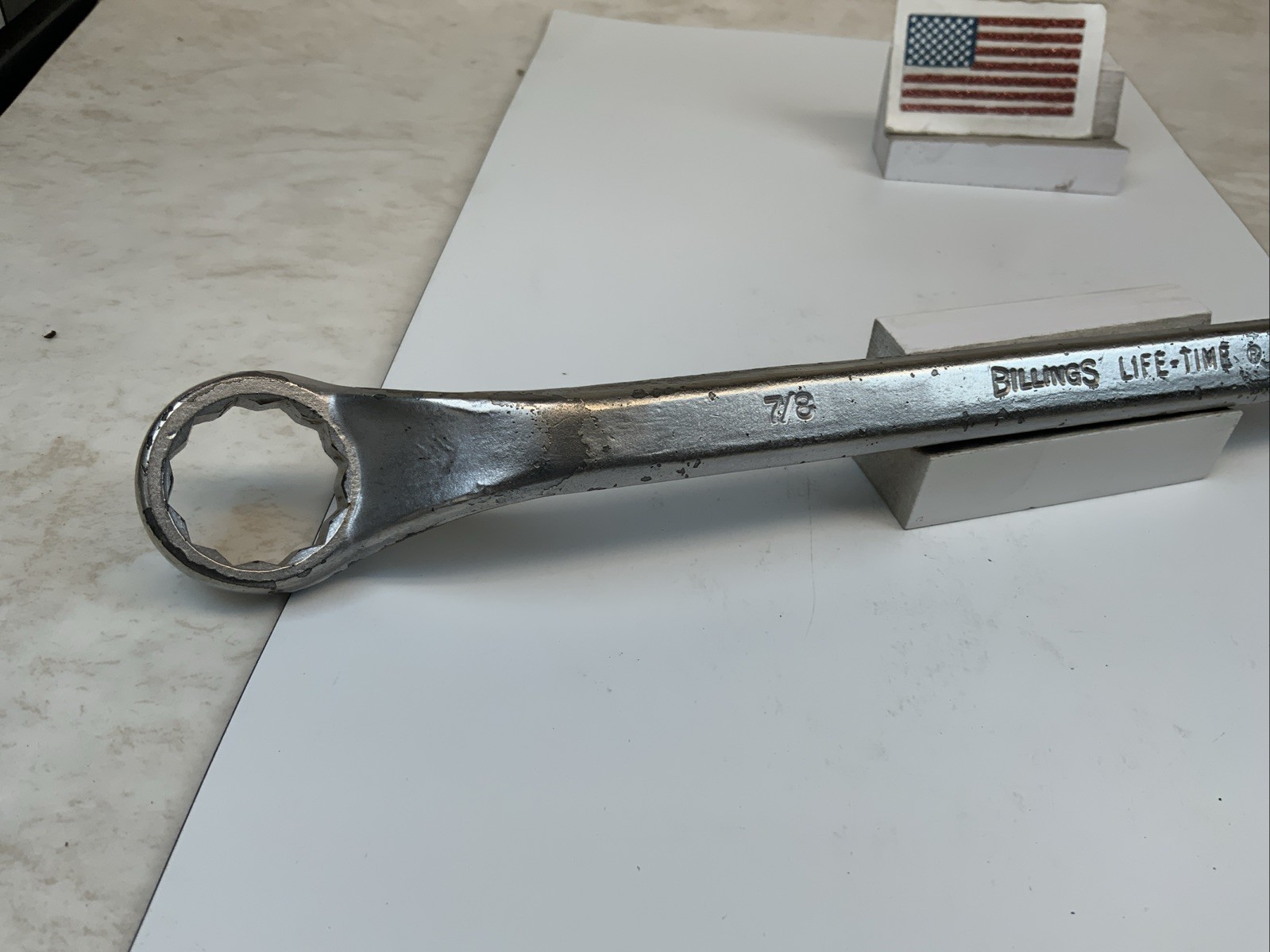 Billings Life-Time L-8731-A, 7/8in. X 3/4in. 12pt Offset Box End Wrench, USA