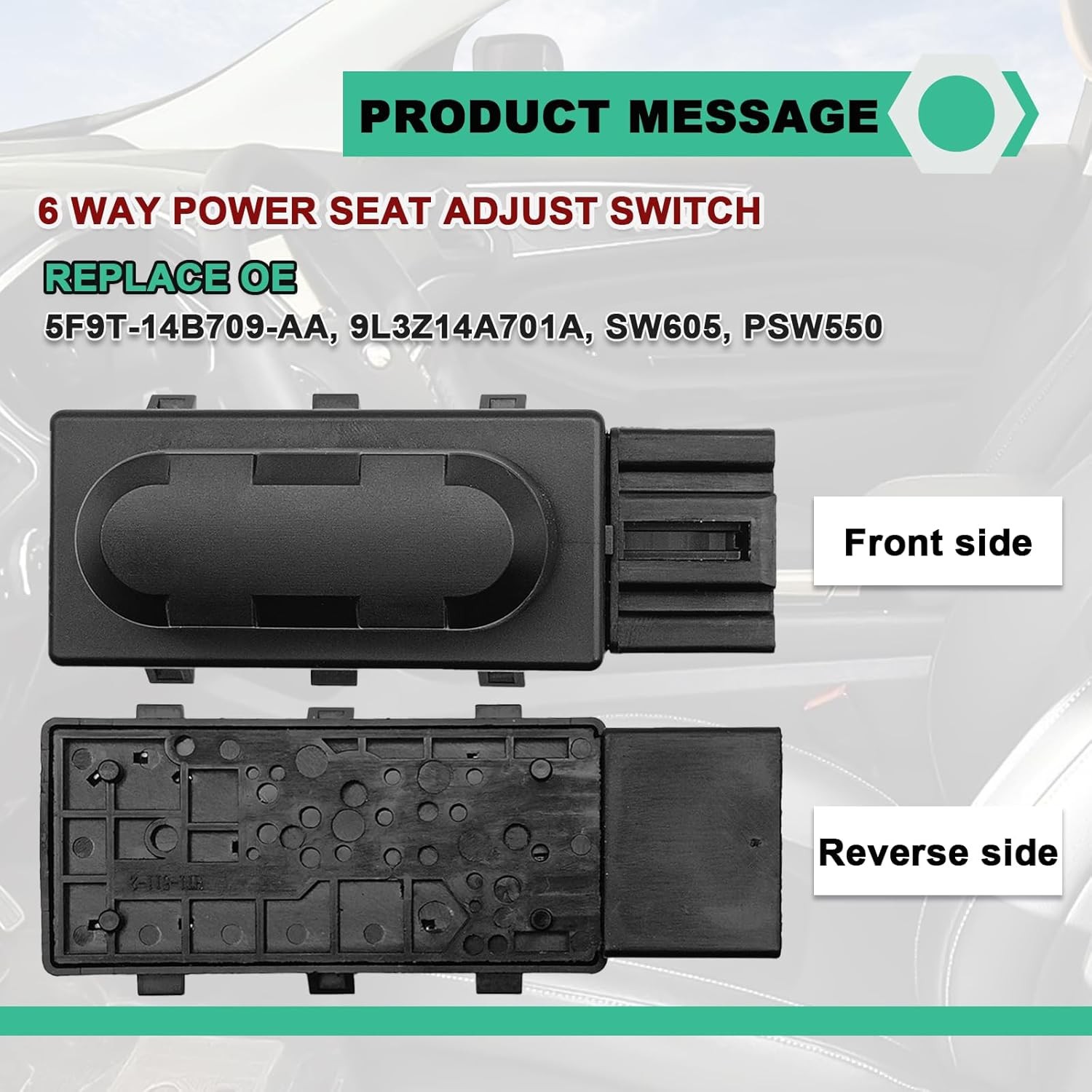 6 Way Power Seat Adjust Switch Front Driver Side Compatible with 2005-2015 Edge