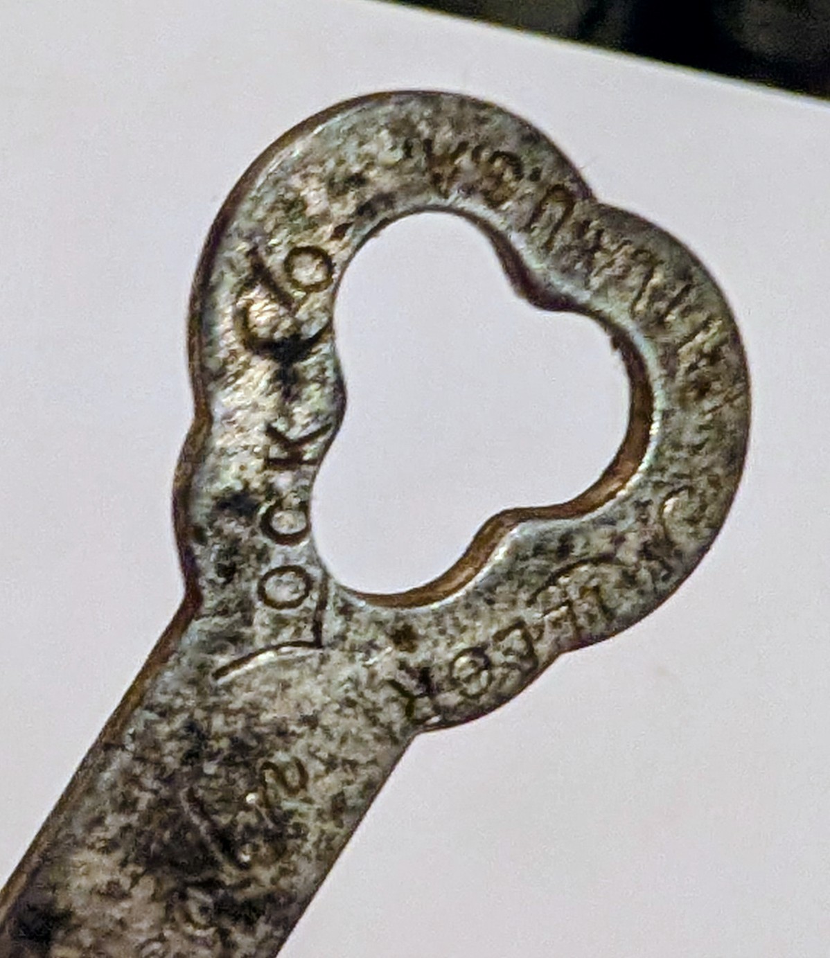 Vintage 1898 Lincoln Miller Lock Co Key 2.5 inches