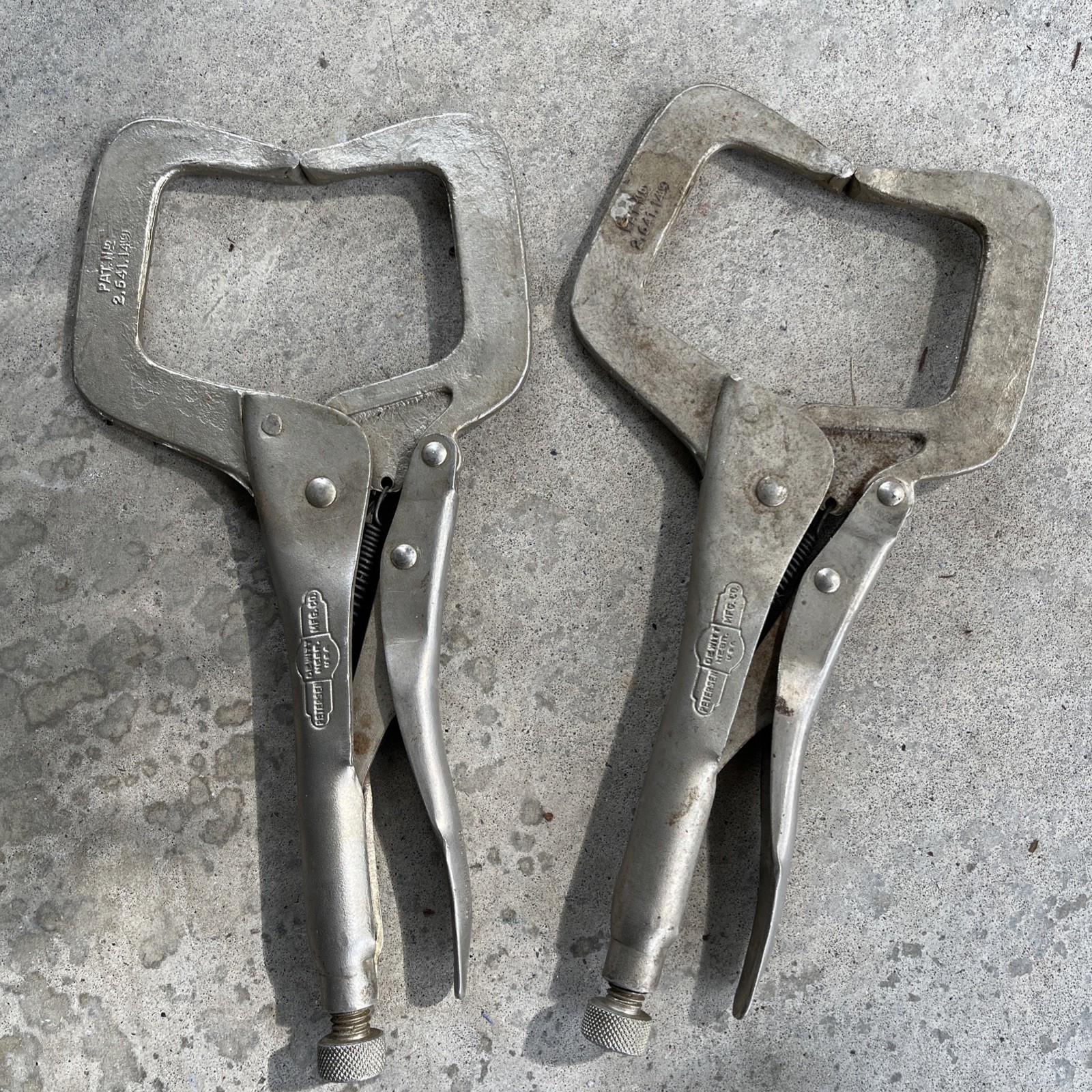 (2) VTG Petersen Dewitt USA Vise Grip No. 11 – Welding C-Clamp Pliers