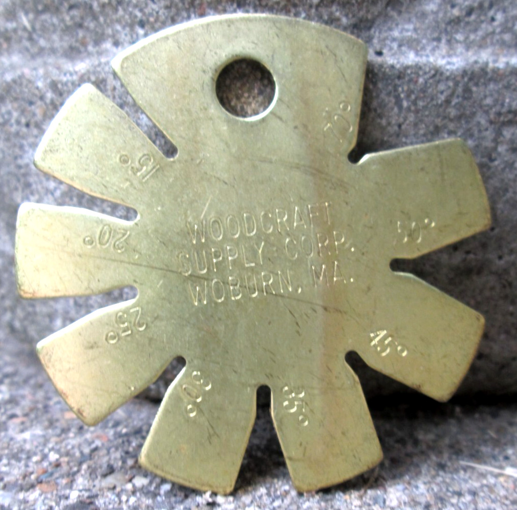 Vintage Woodcraft Supply Company Woburn Mass. Metal Angle Guage Tool in EUC!