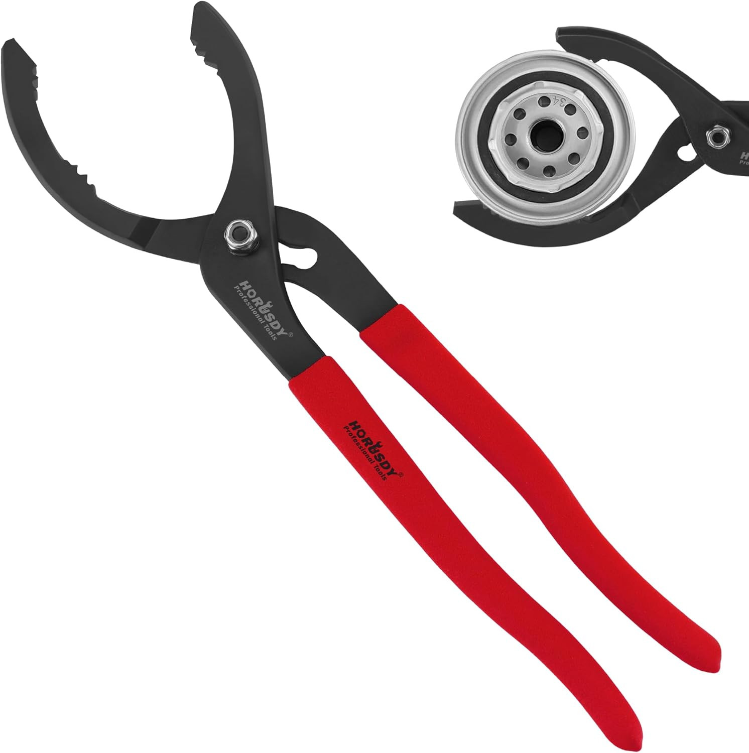 12″ Adjustable Oil Filter Pliers, Adjustable Oil Filter Wrench Removal Tool (Red