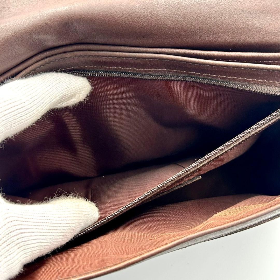 COACH Vintage Clutch Bag F10 9842 Dark Brown Leather Used
