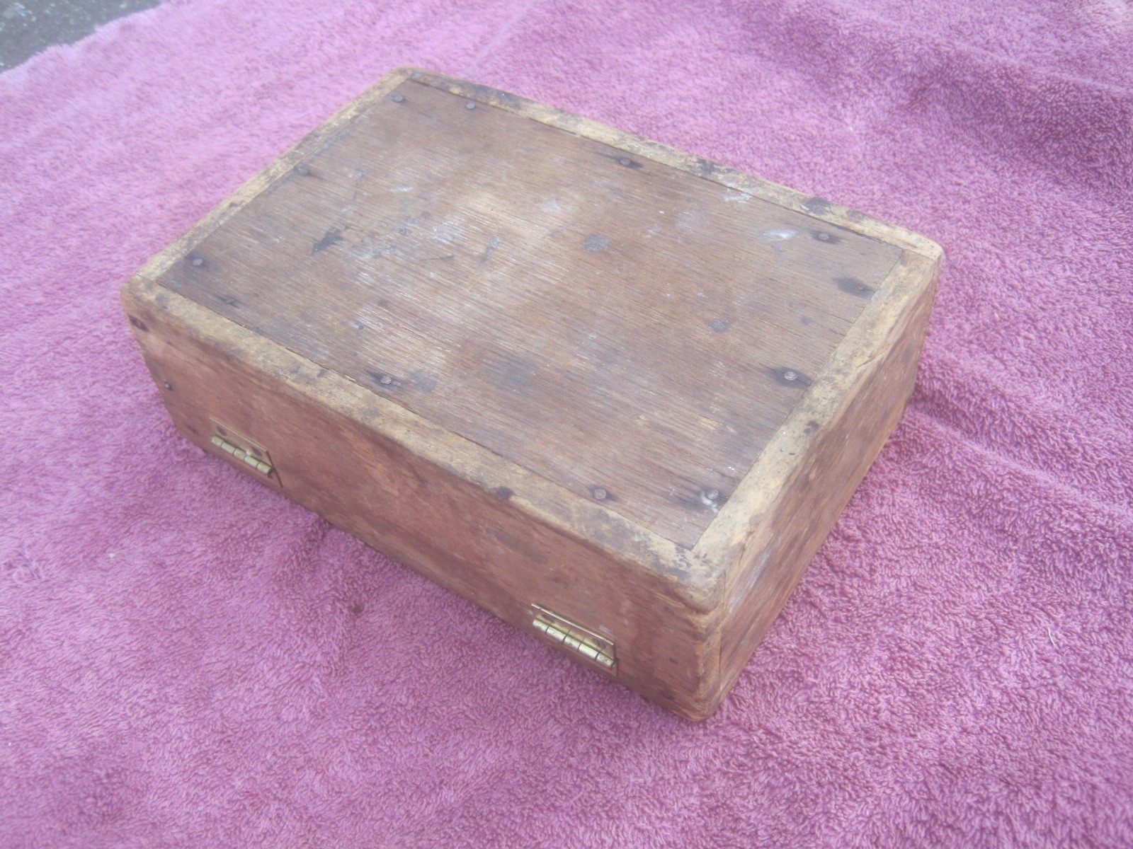 Used wood machinist tool box was storage for dies 4 compartment 8″X5-1/2″X2-3/4″