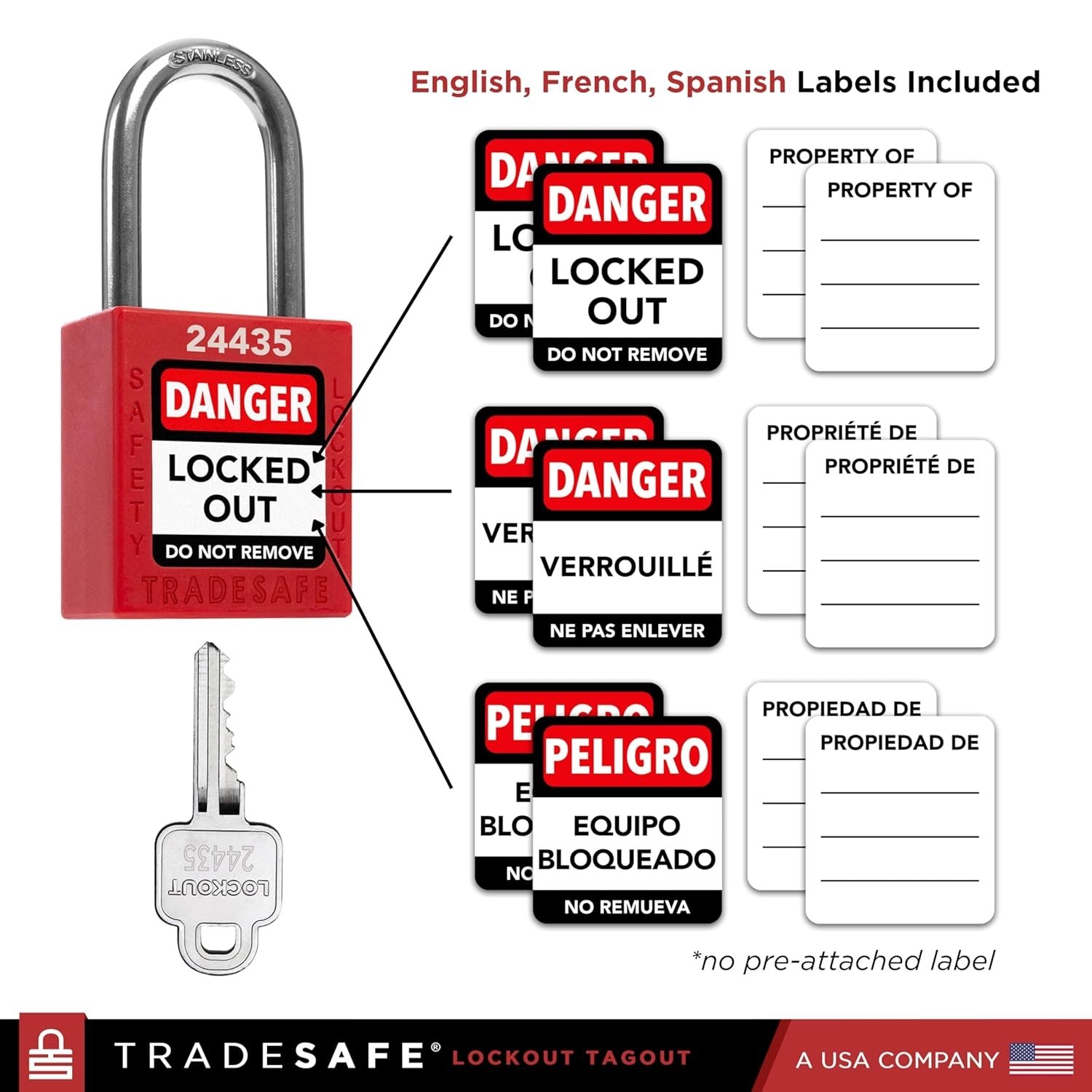 Lockout Tagout Locks Set of 10 Red OSHA Compliant Safety Padlocks with Keys