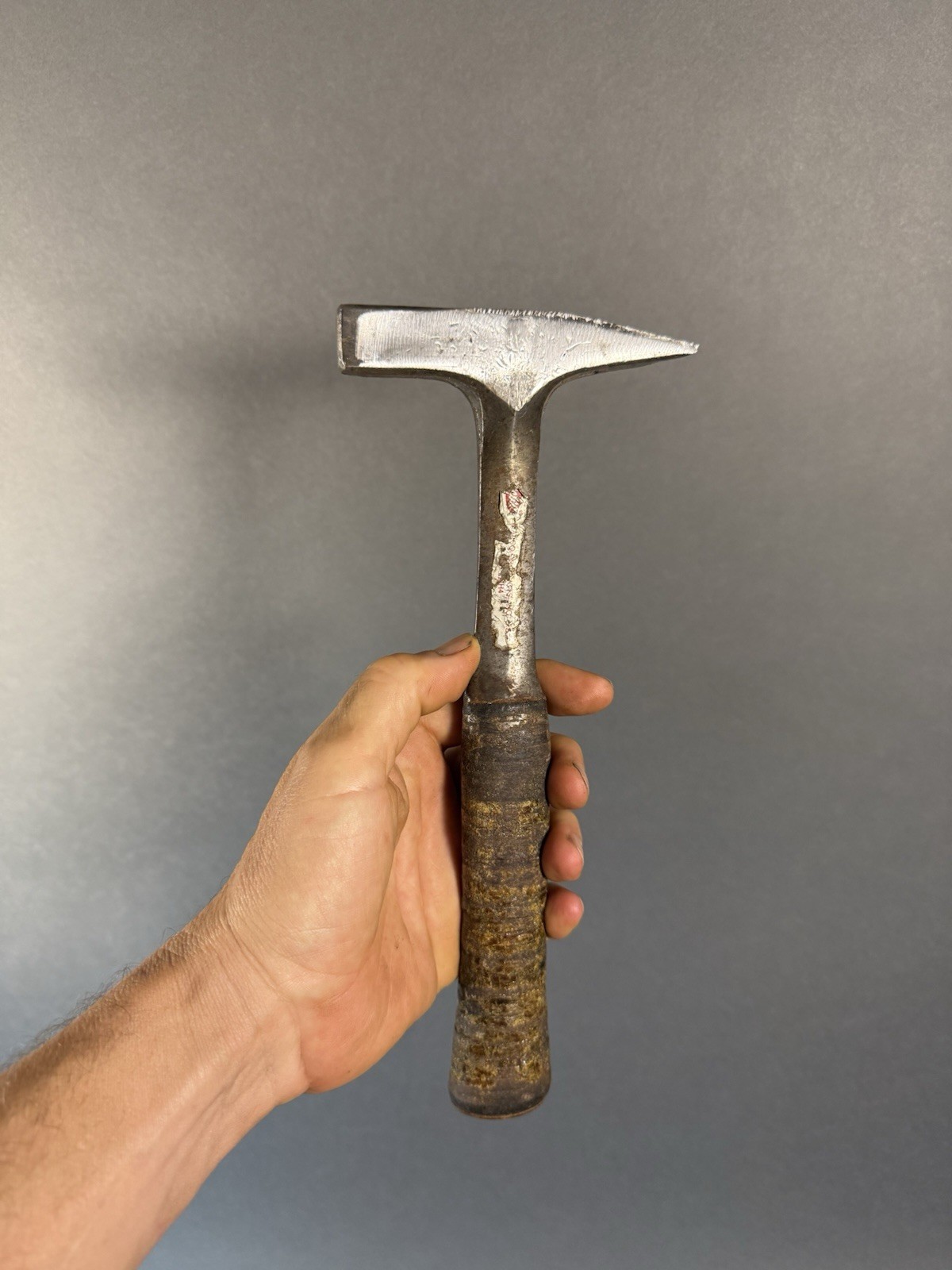 Vintage Malco Leather Gripped Sheet Metal Setting Hammer 12 Oz Head USA Made