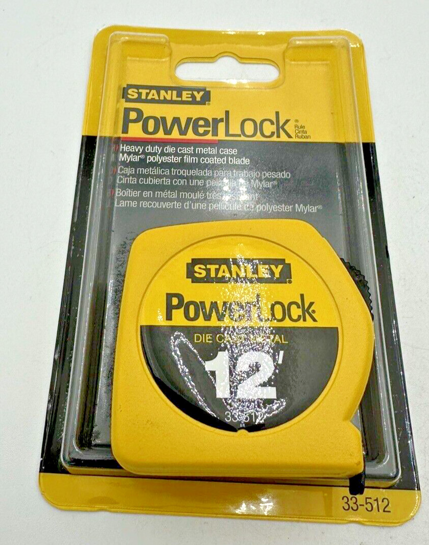 Stanley 33-512 Heavy-duty Tape rule; 12 ft x 1/2″, with Stud Marking USA NOS