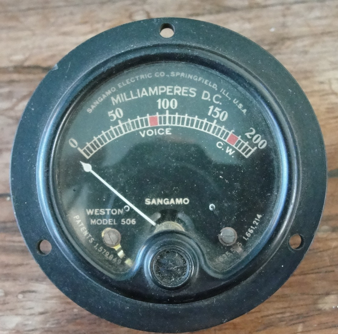 Sangamo Vintage DC Milliamp Meter Gauge 0–200 – Untested – For Parts or Repair