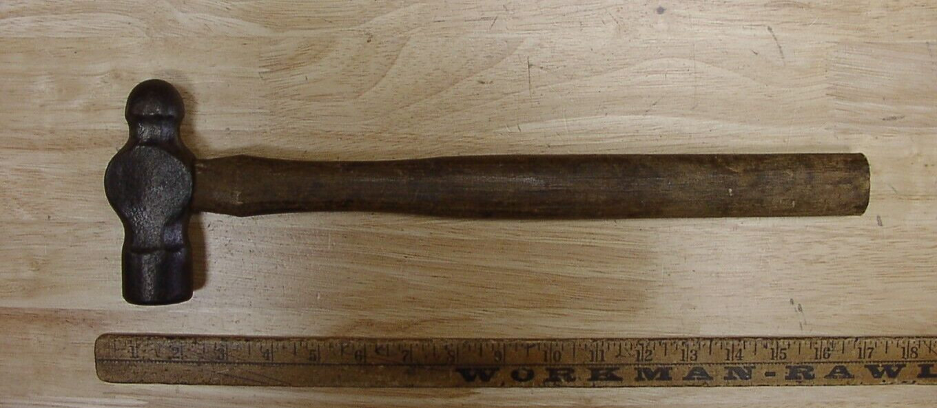 Vintage Unbranded Ball Peen Hammer,2lbs.1.9 oz,4-11/16″Head,VGC,R&R Patina,L@@K!