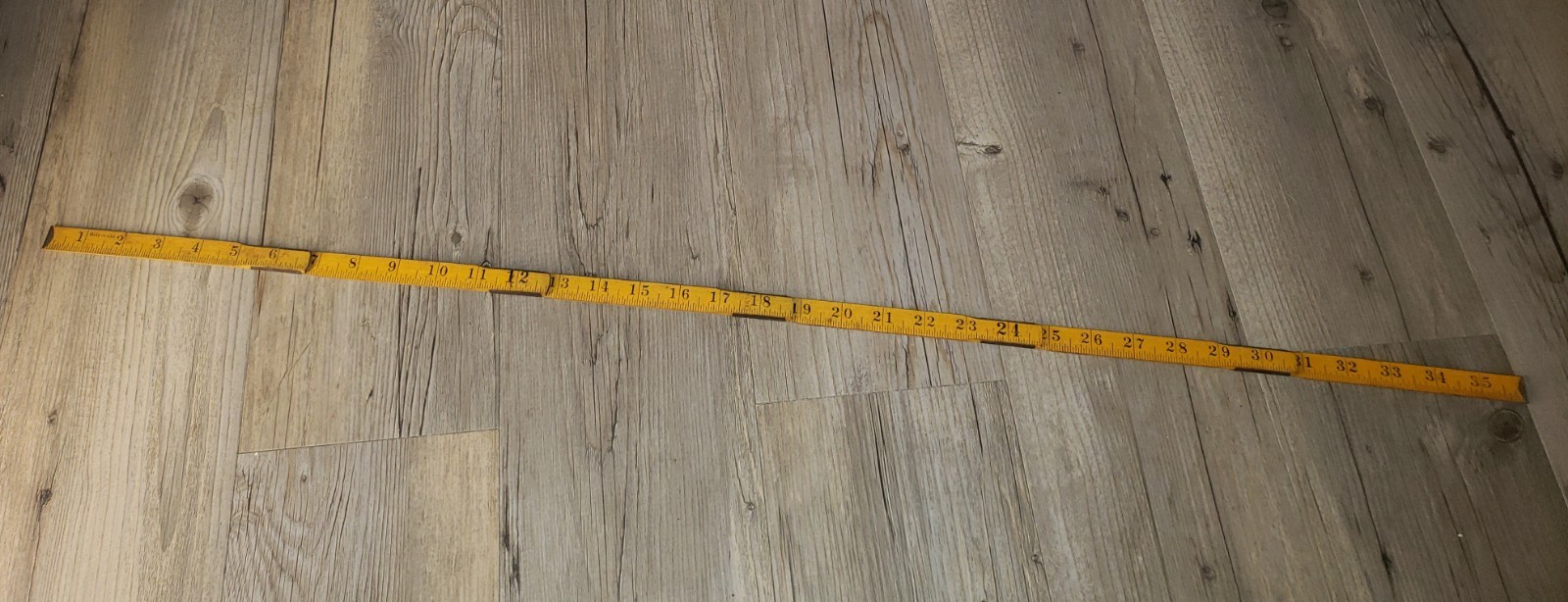 Vintage Foldable Wood Measuring Tape Hardware Jointed 36″
