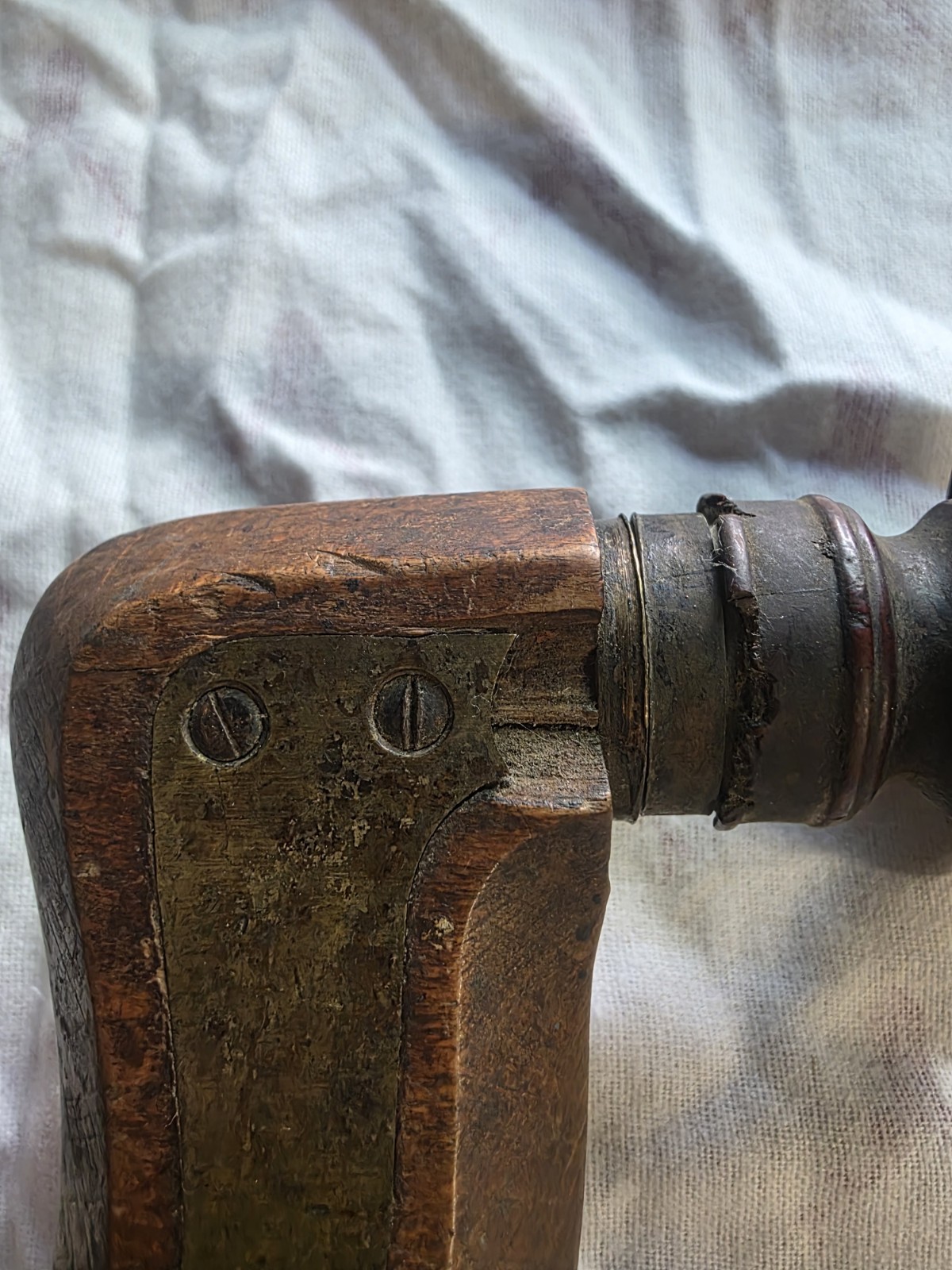 Antique F. Walter & Co. Solly Works, Sheffield (c.1841) brass & beechwood drill