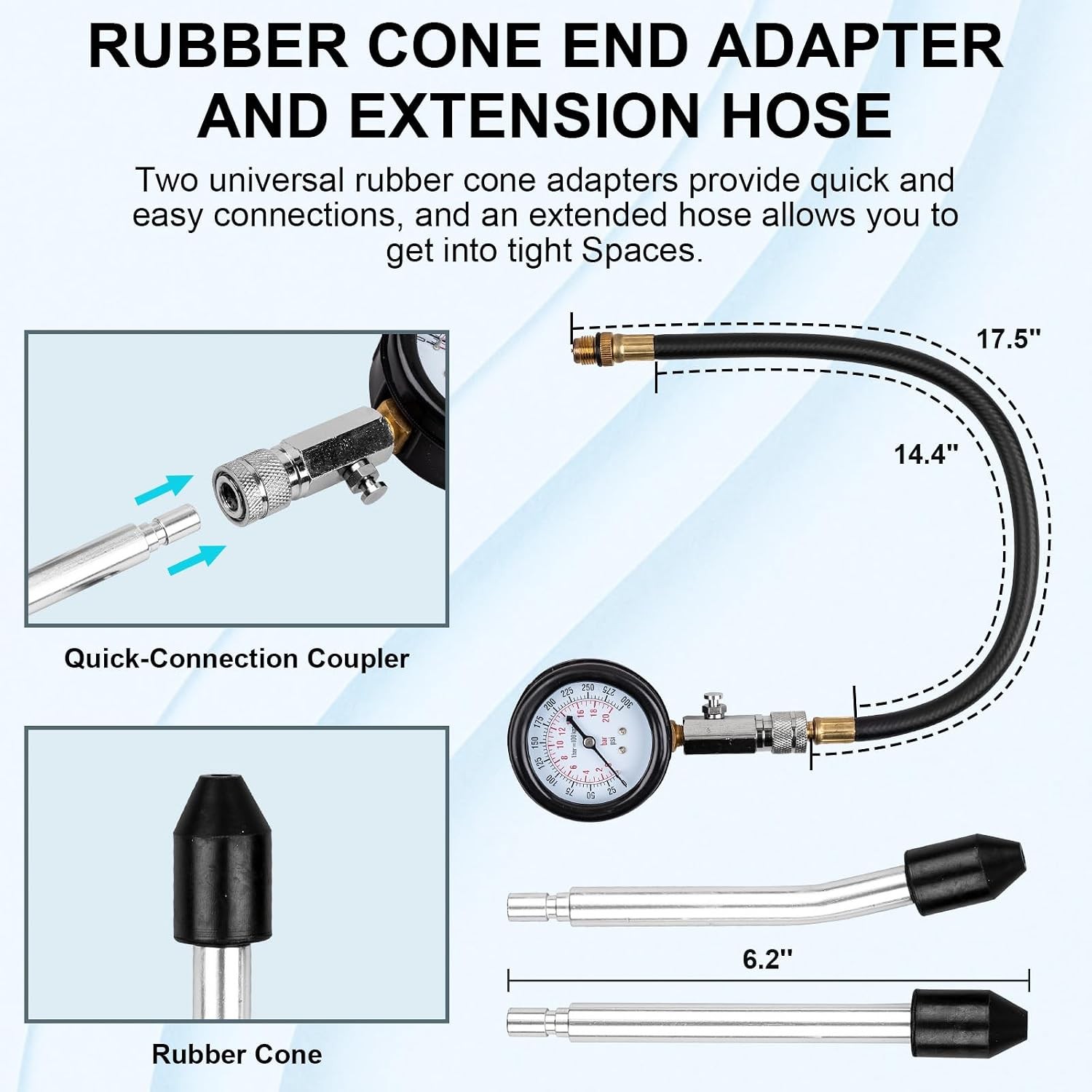 Petrol Engine Compression Tester Kit Small Engine Cylinder Tester Tool Kit