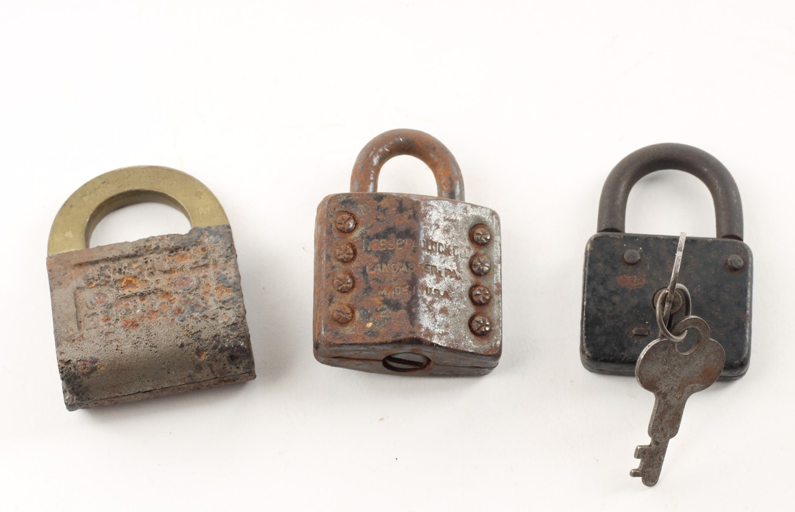 Reese Pad Lock Antique-Two Unmarked Set OF Three-BD-70