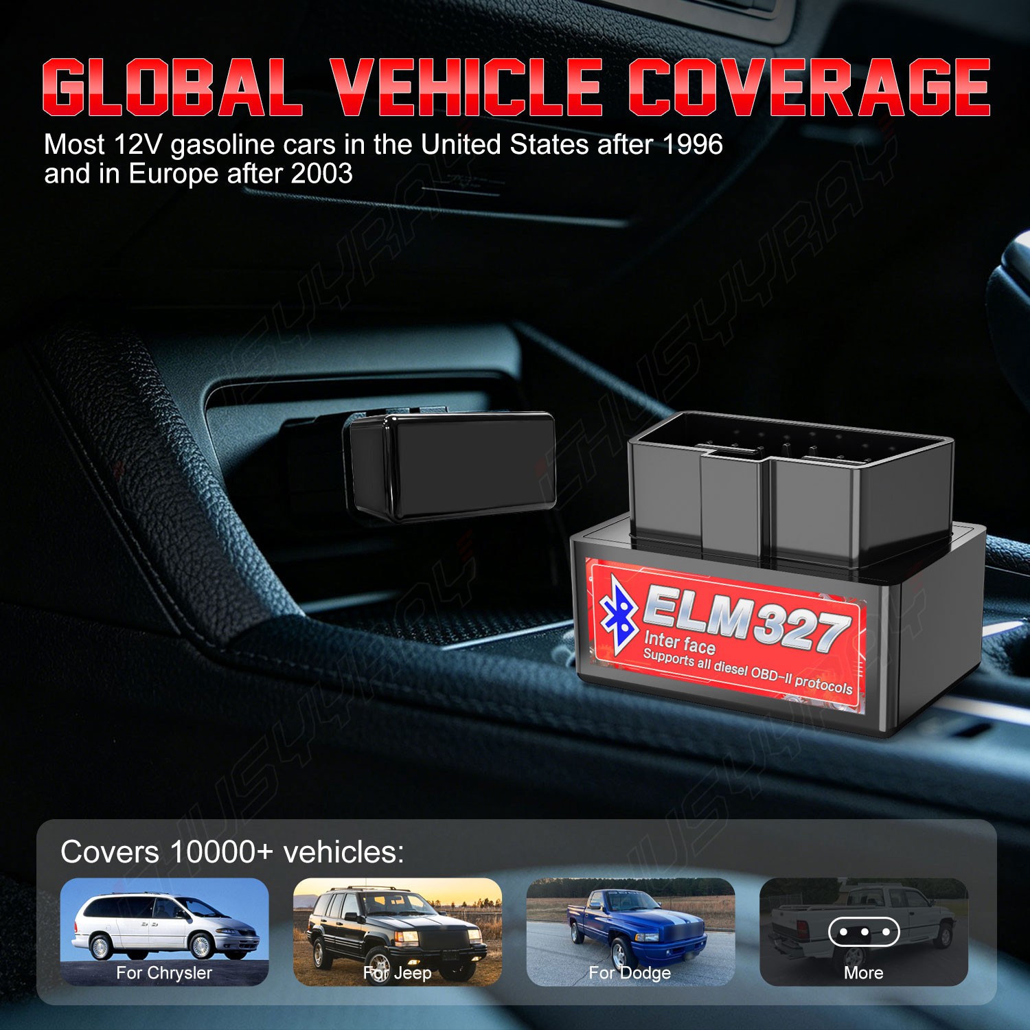 OBD2 Bluetooth Code Tool For Diesel 12V-24V Longer Distance Less Power Use