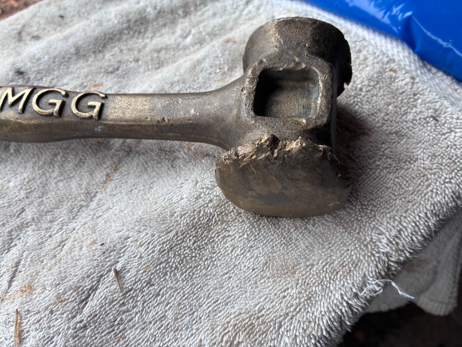 4lb Brass Hammer and Handle 11″ Non-Sparking Marked KAG/MGG