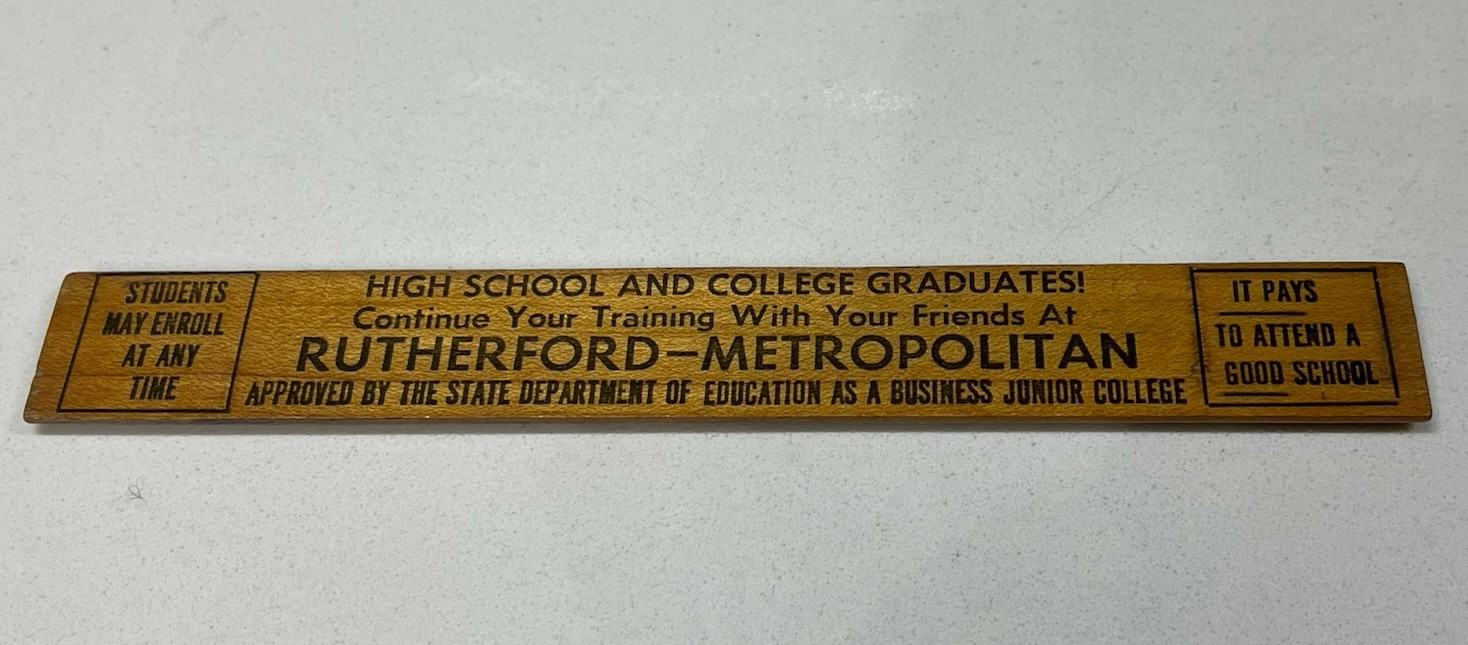 VTG 1950’s Rutherford-Metropolitan School Of Business Dallas,TX 6” Ruler