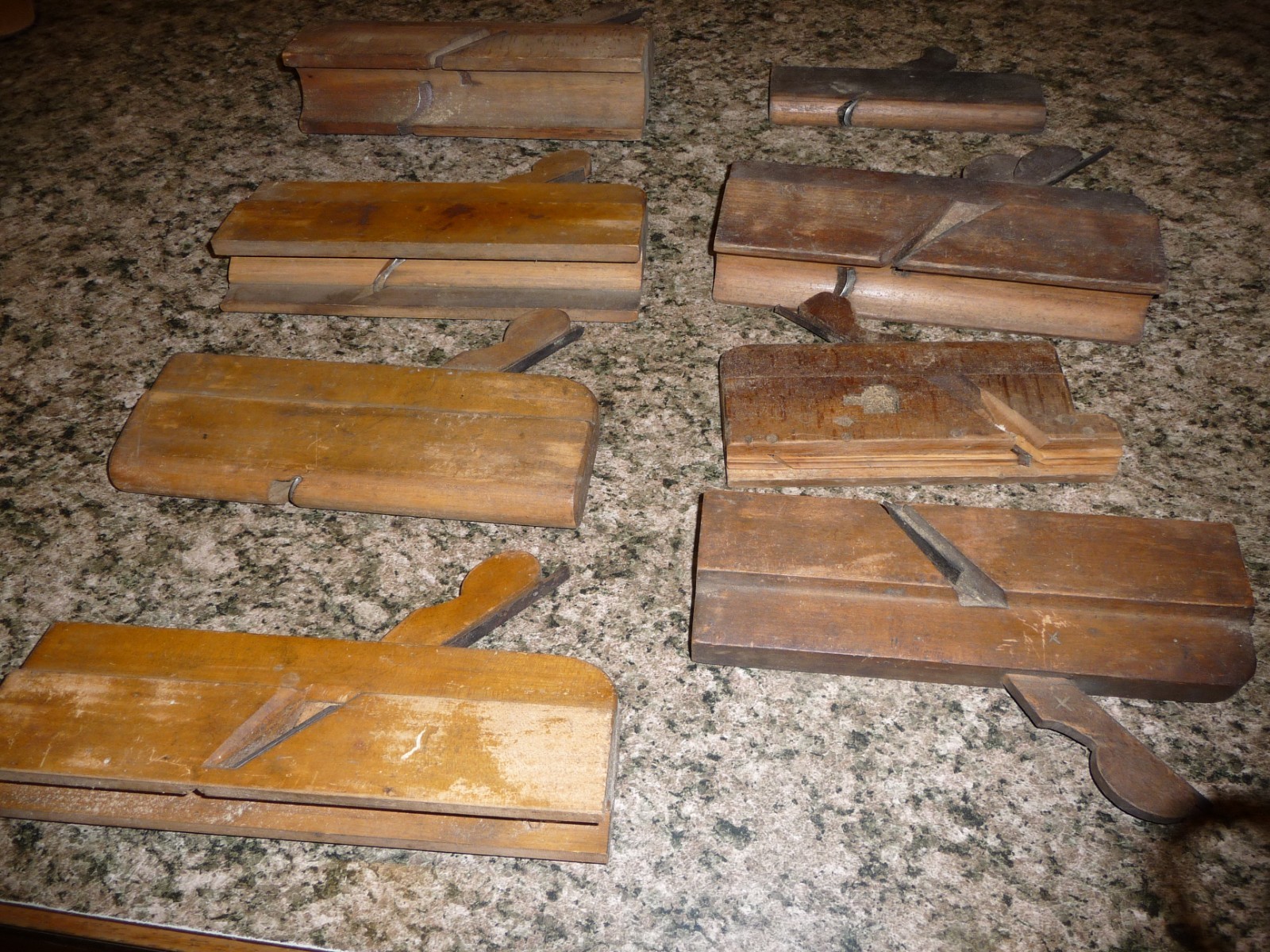 Lot of 8 vintage wood routers plane and stick/handle