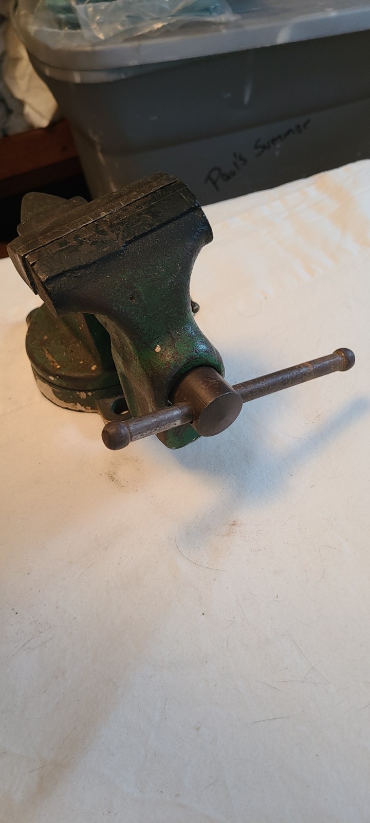 Vintage Dunlap No. 3V7627 Swiveling Anvil Bench Vise With 3 1/4″ Jaws