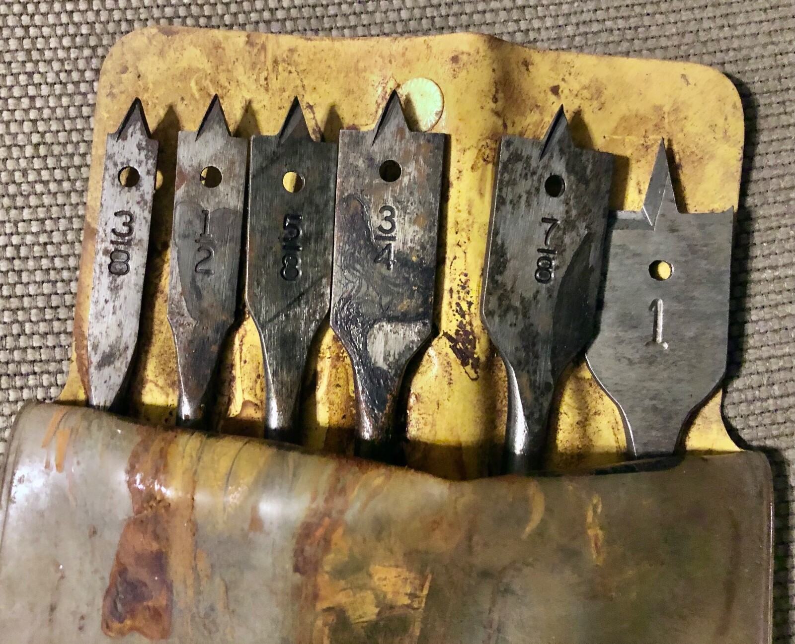 Vintage Craftsman Power Wood Boring Bit Set 3/8-1″ USA 6 drill bits – 9-20964