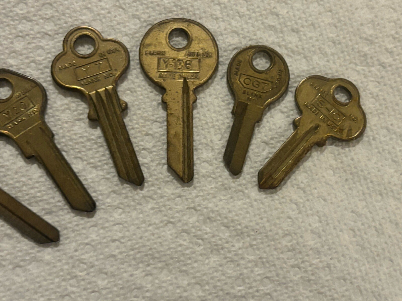 Lot Of 6 Vintage Curtis Key Blanks Y-136.,Y-7, Y-20, H-6, S-10, CG7