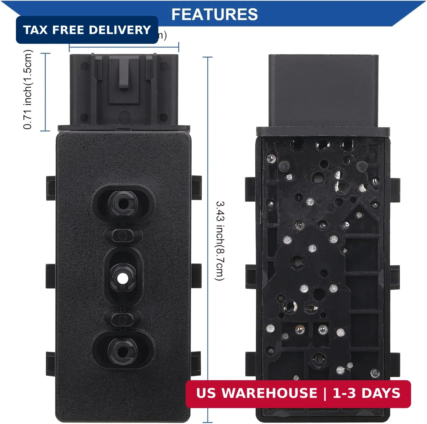 Front Left Driver Side 6 Way Seat Adjustment Switch Compatible with Chevy Silver