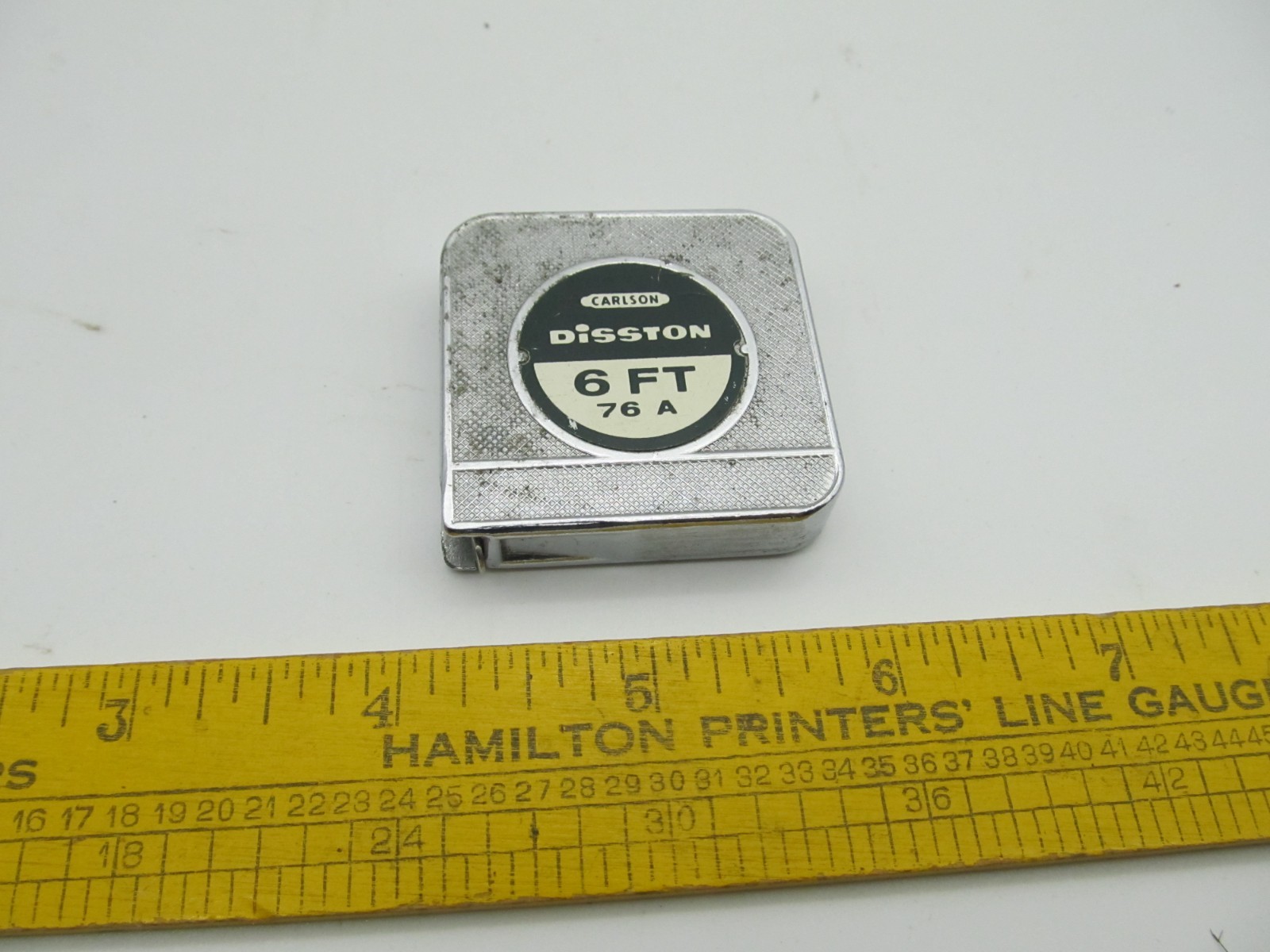 Vintage Disston Carlson No 76a 6 Ft Pocket Tape Measure.