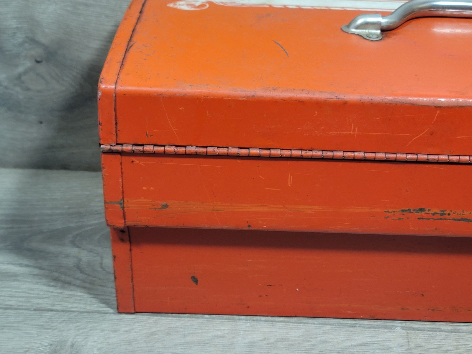 Vtg 60s-70s Dodge Mopar Scat Pack Metal Toolbox with Tray Original Red