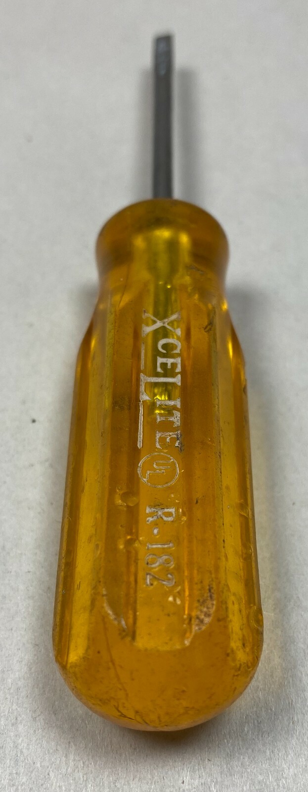Vintage XCELITE R-182 Mini Amber Hard Handle Slotted Flat Tip Screwdriver USA