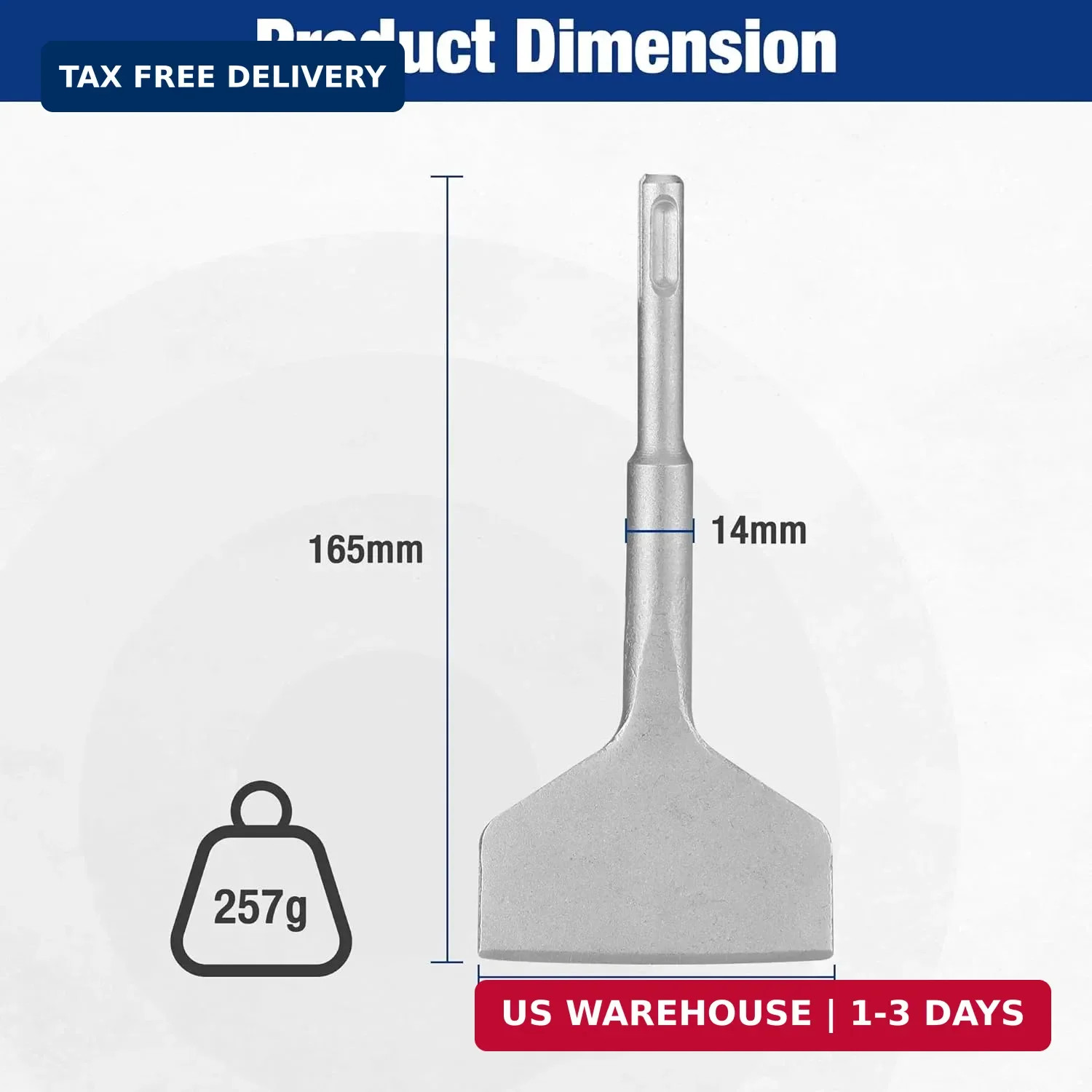 WORKPRO 3-inch SDS Plus Chisel, Cranked Angled Bent Tile Removal Chisel for Tile