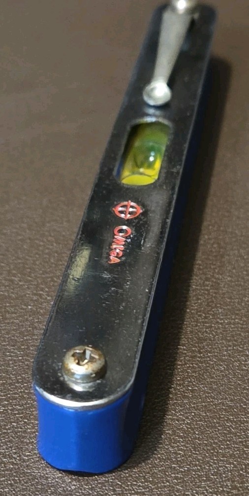 Vintage Omega Tools 5” Bubble Pocket Level Blue Chrome Spain