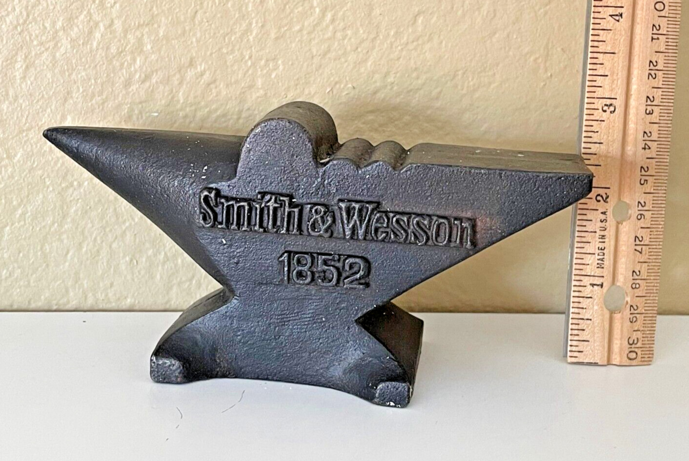 Smith & Wesson Small Cast Iron Anvil Gunsmith, Paperweight, Jeweler, Man Cave