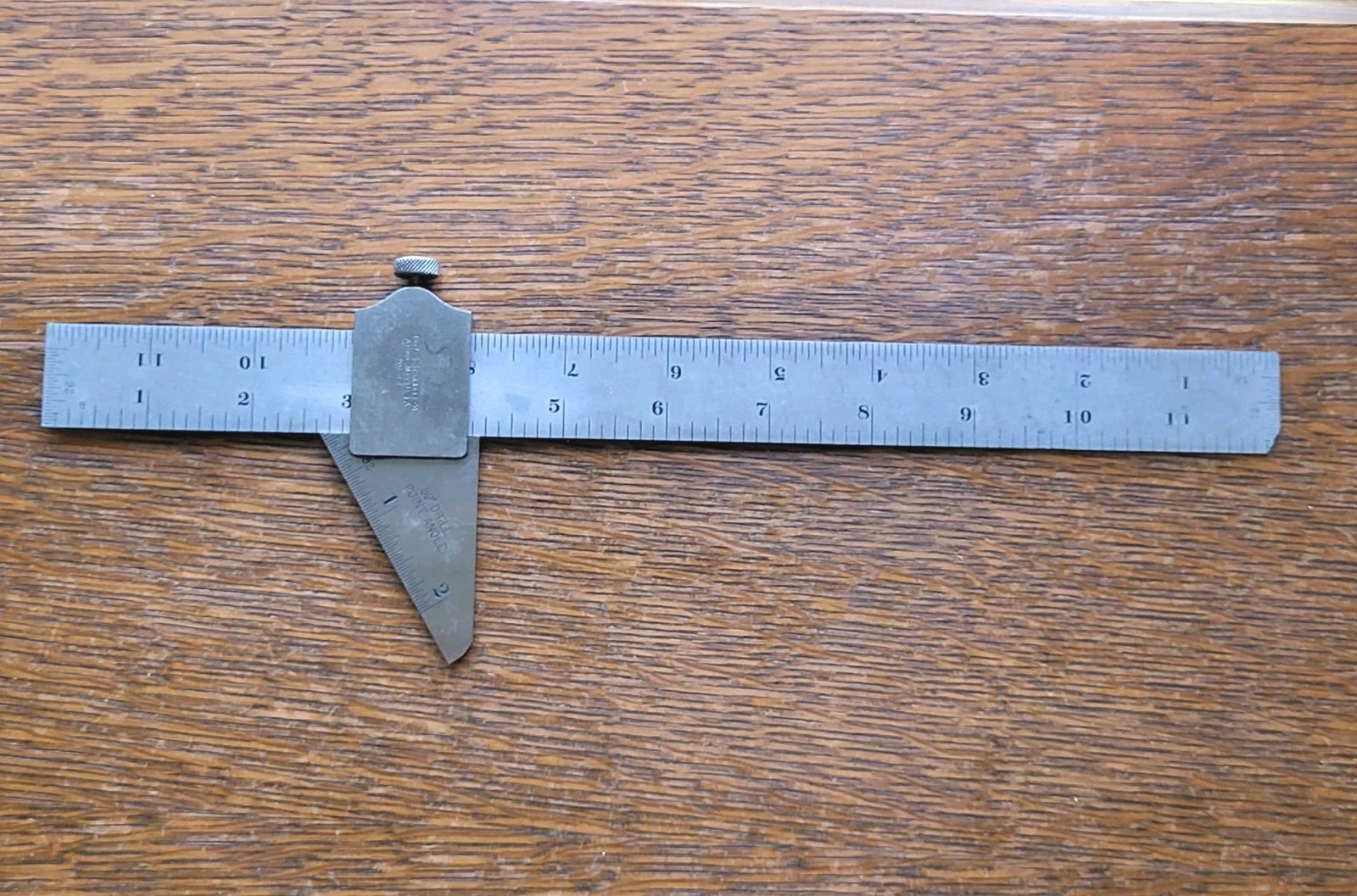 Vintage L. S. Starrett No. 22 59° Drill Point Angle w/No. C604RE 12″ Rule USA