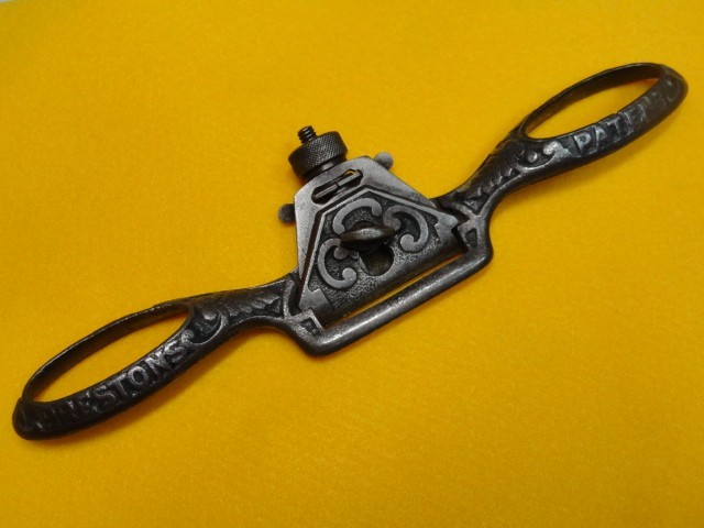 Early PRESTON’S PATENT Spokeshave Ornate Spoke Shave w/ Flat Bottom