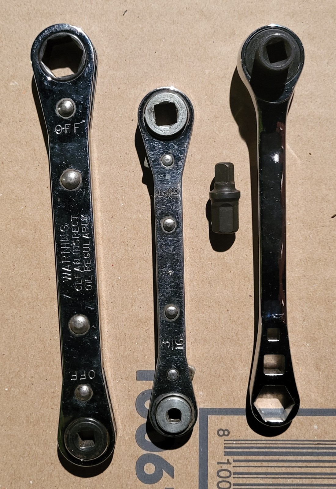 Imperial 125C, Snap-on RF818S, Klein 68310 Ratchet Refrigeration Wrench USA