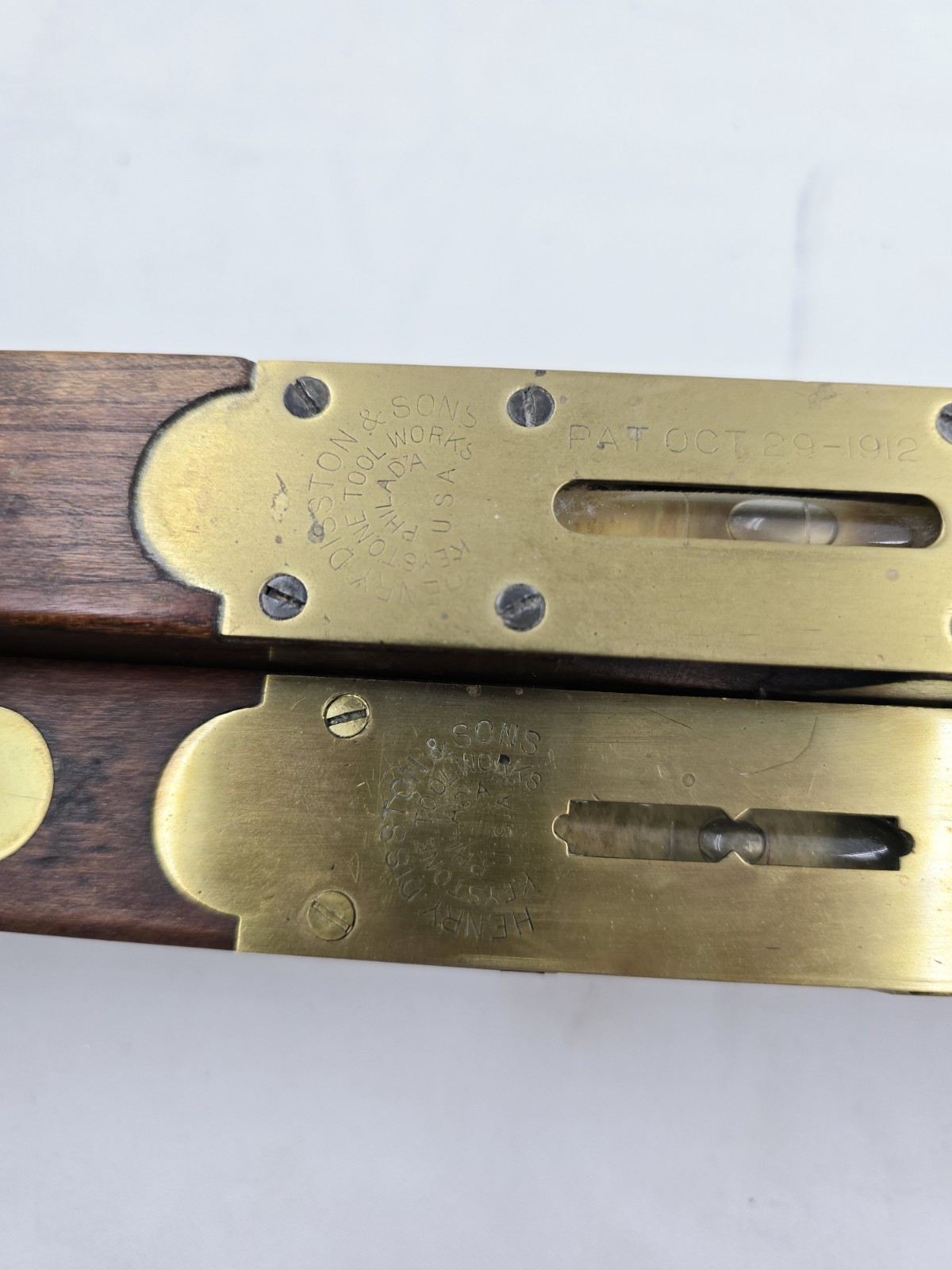 Henry Disston & Sons Brass & Wood Leveld 24” & 12″