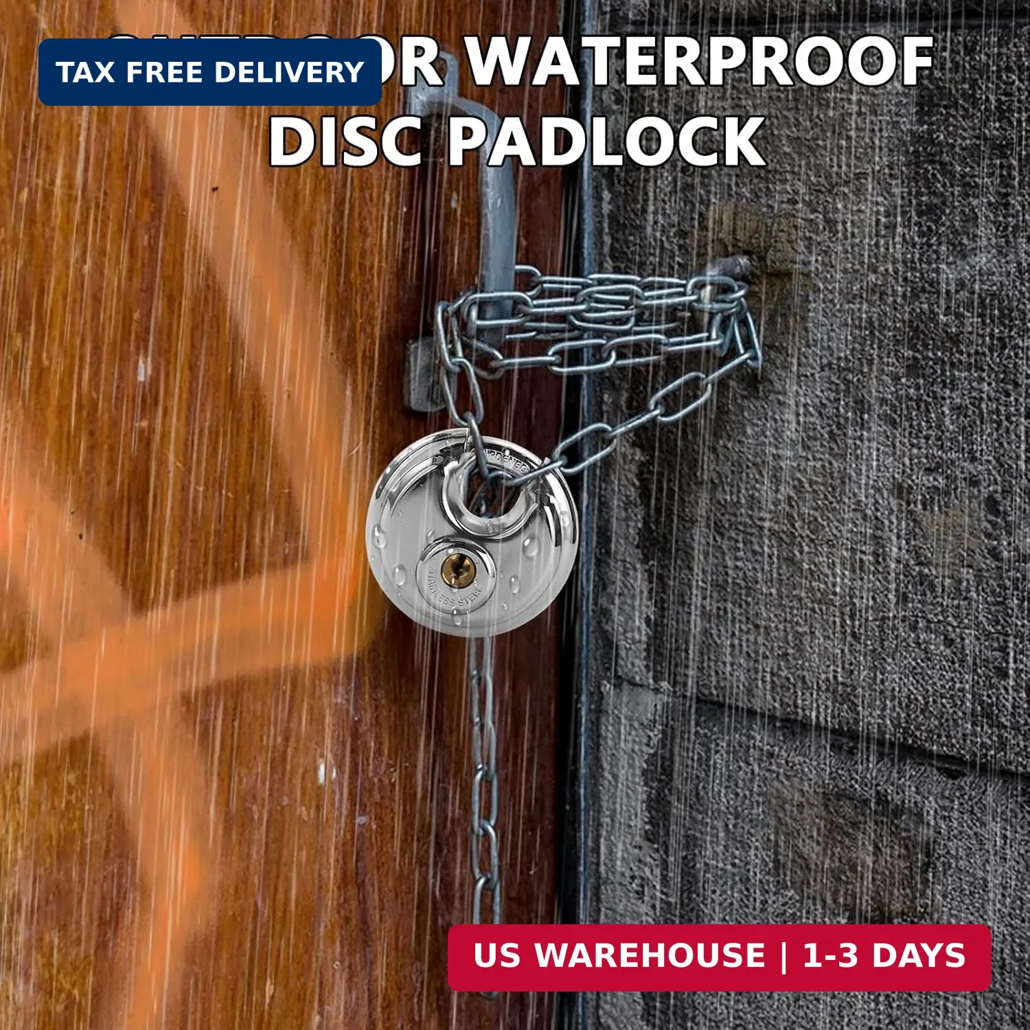 Disc Lock for Storage Unit, 2-3/4″ Keyed Padlocks,Stainless Steel Discus Lock He