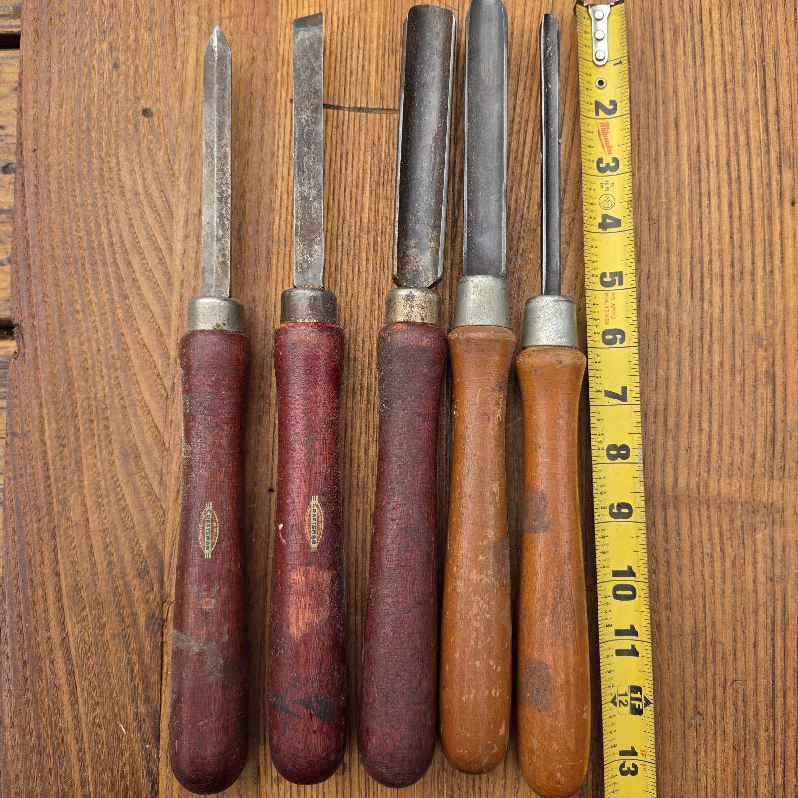 Vintage Wood Lathe Chisels Lot Craftsman Shop Smith