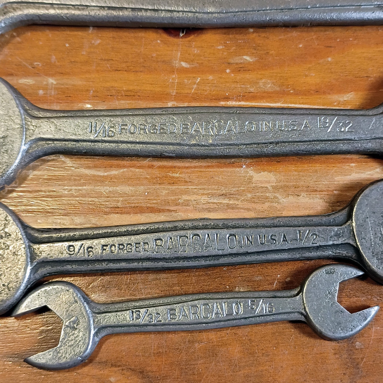 Set Of 5 Vintage Barcalo Forged In USA Open Ended Wrenches 1″ To 5/16″