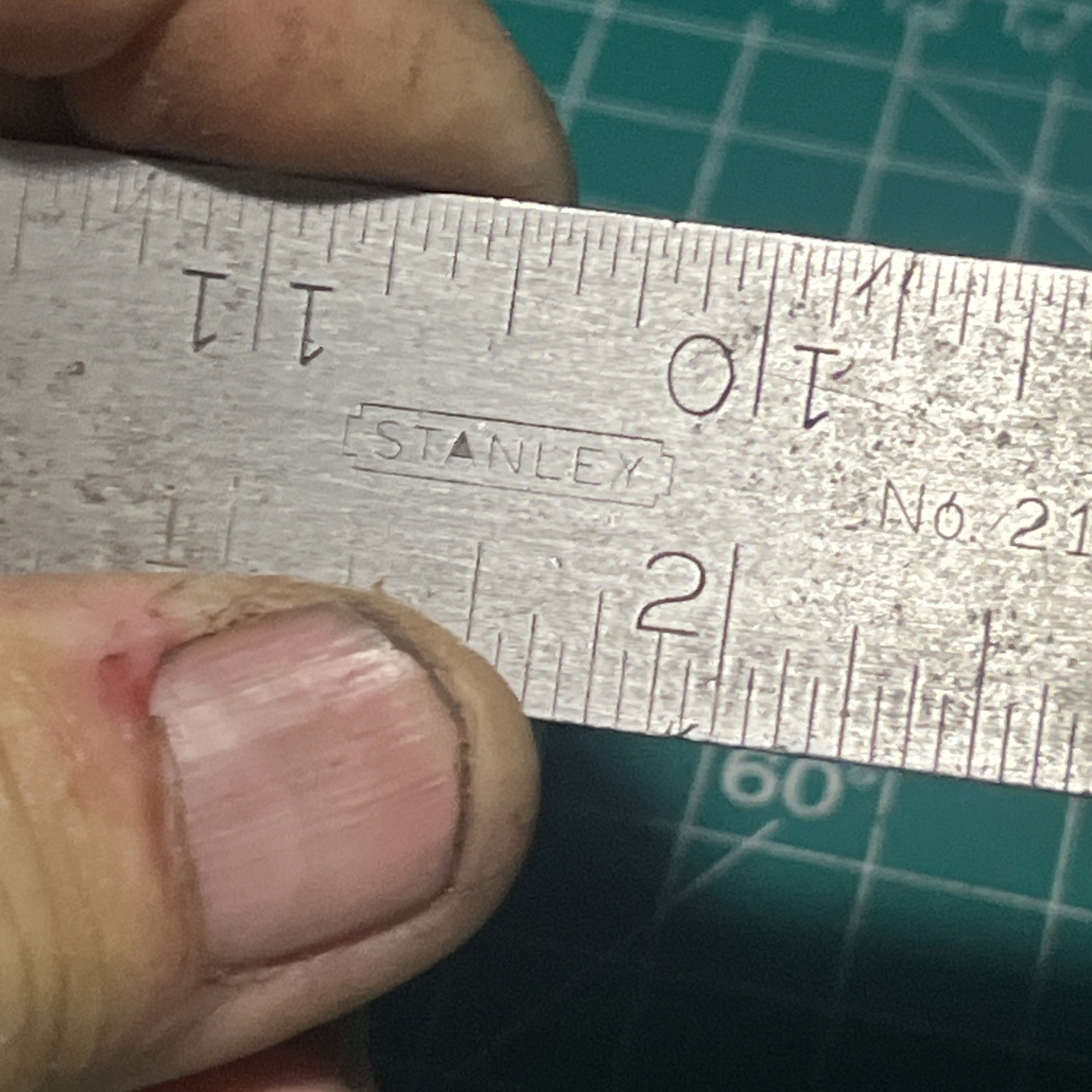 VINTAGE STANLEY No. 21 SLOTTED 12” STEEL RULE COMBINATION SQUARE MADE IN US-E