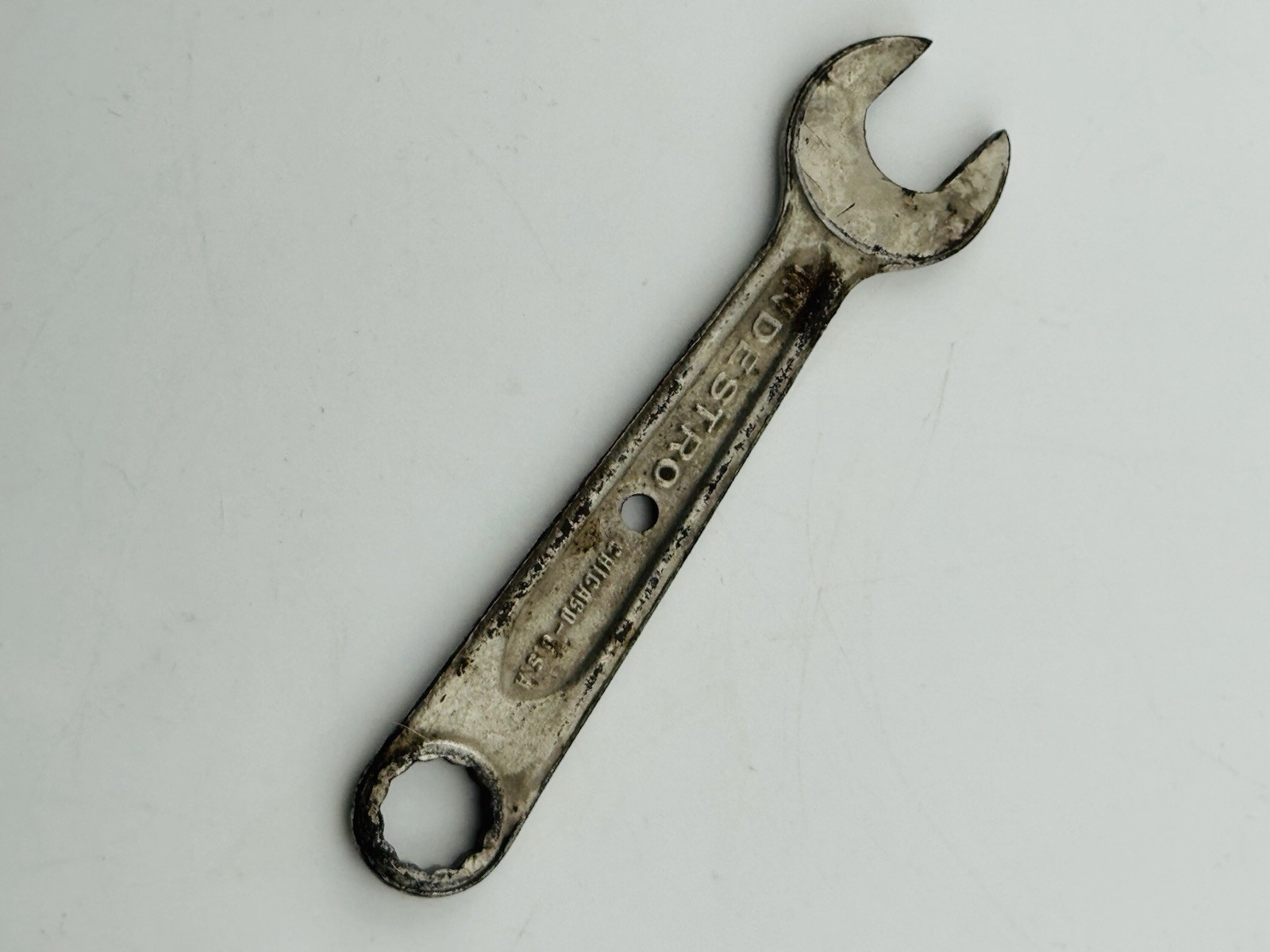 Vintage Indestro 1/2in. x 7/16″ OPEN END WRENCH USA Small 4 1/2″ Long