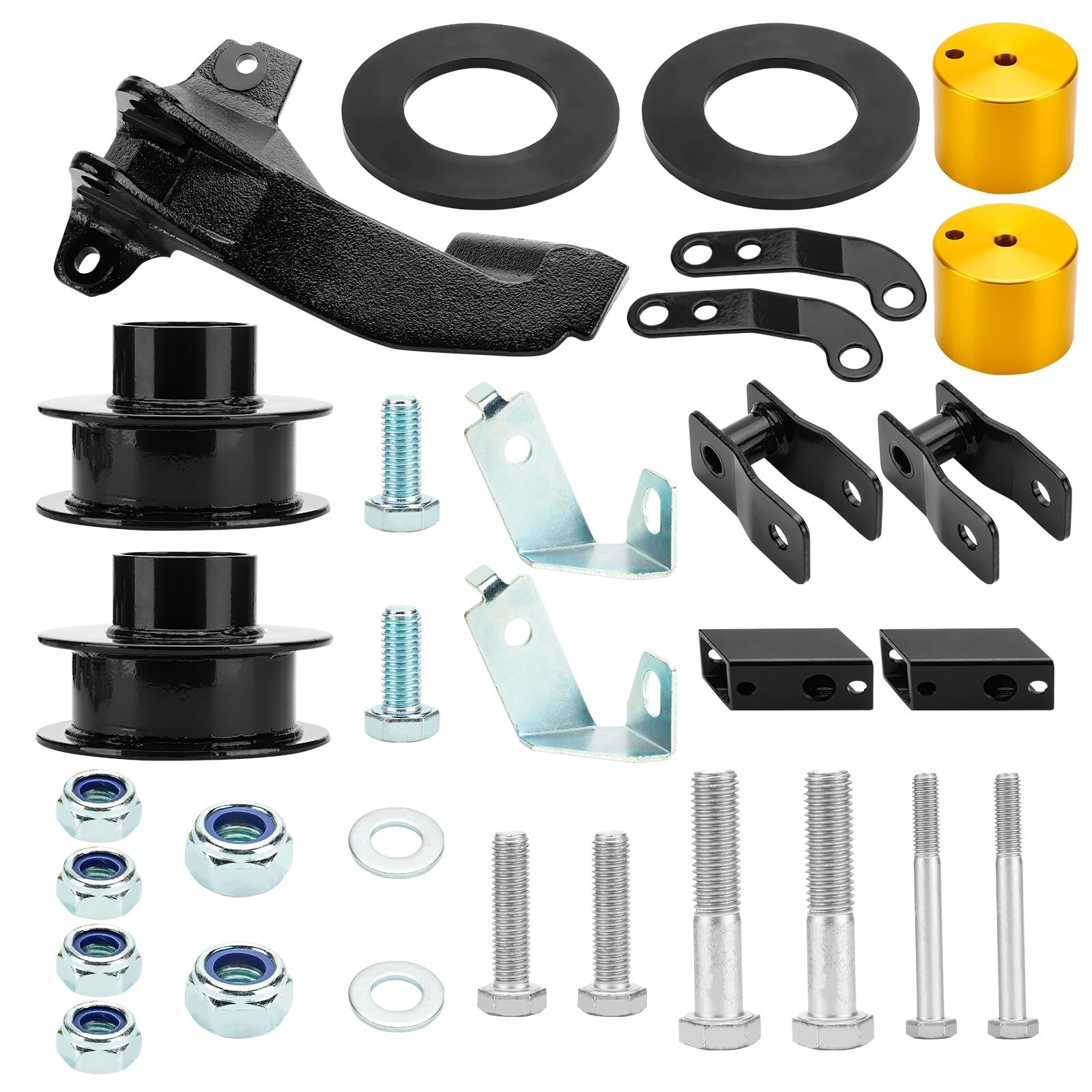 Full Leveling Lift Kits 2.5″ Front Strut Coil Spacer with Track Bar Relocatio…