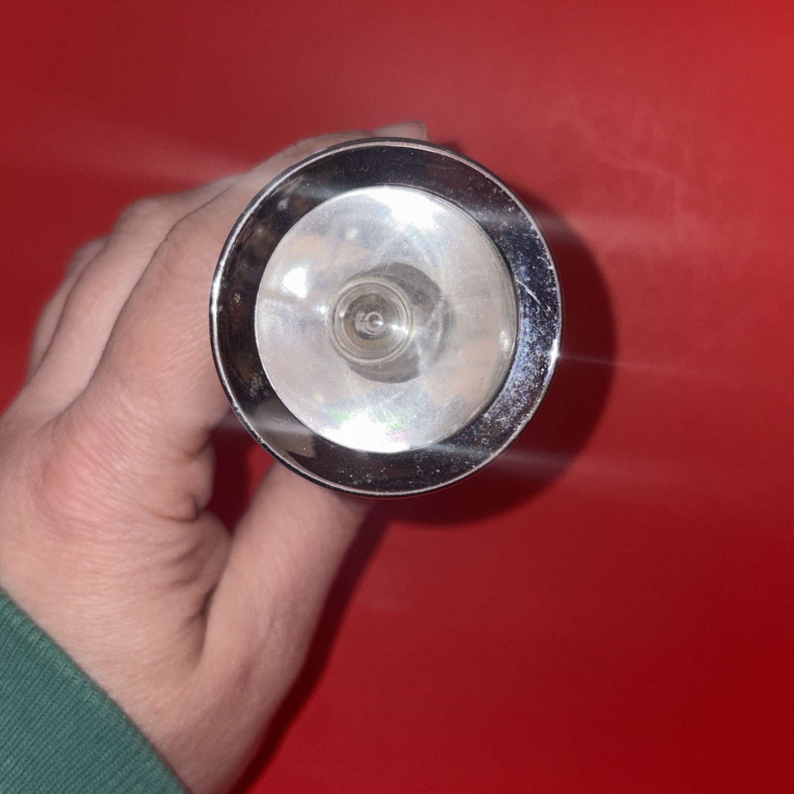 Vtg Eveready Captain Chrome Ribbed Flashlight Takes 2 C Batteries USA