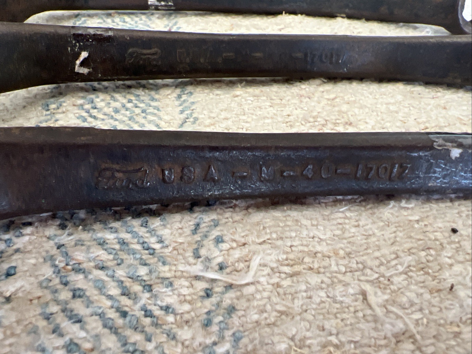 Set Of Three Antique Ford Box And Open And Crescent Wrenches Marked M – 40–17017