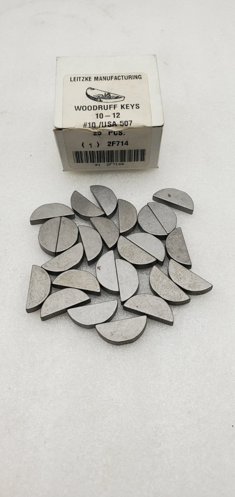 Woodruff 10-12 #10 USA 507 7/8″ Length 5/32″ Wide 10-12 2F728 Box Of 25