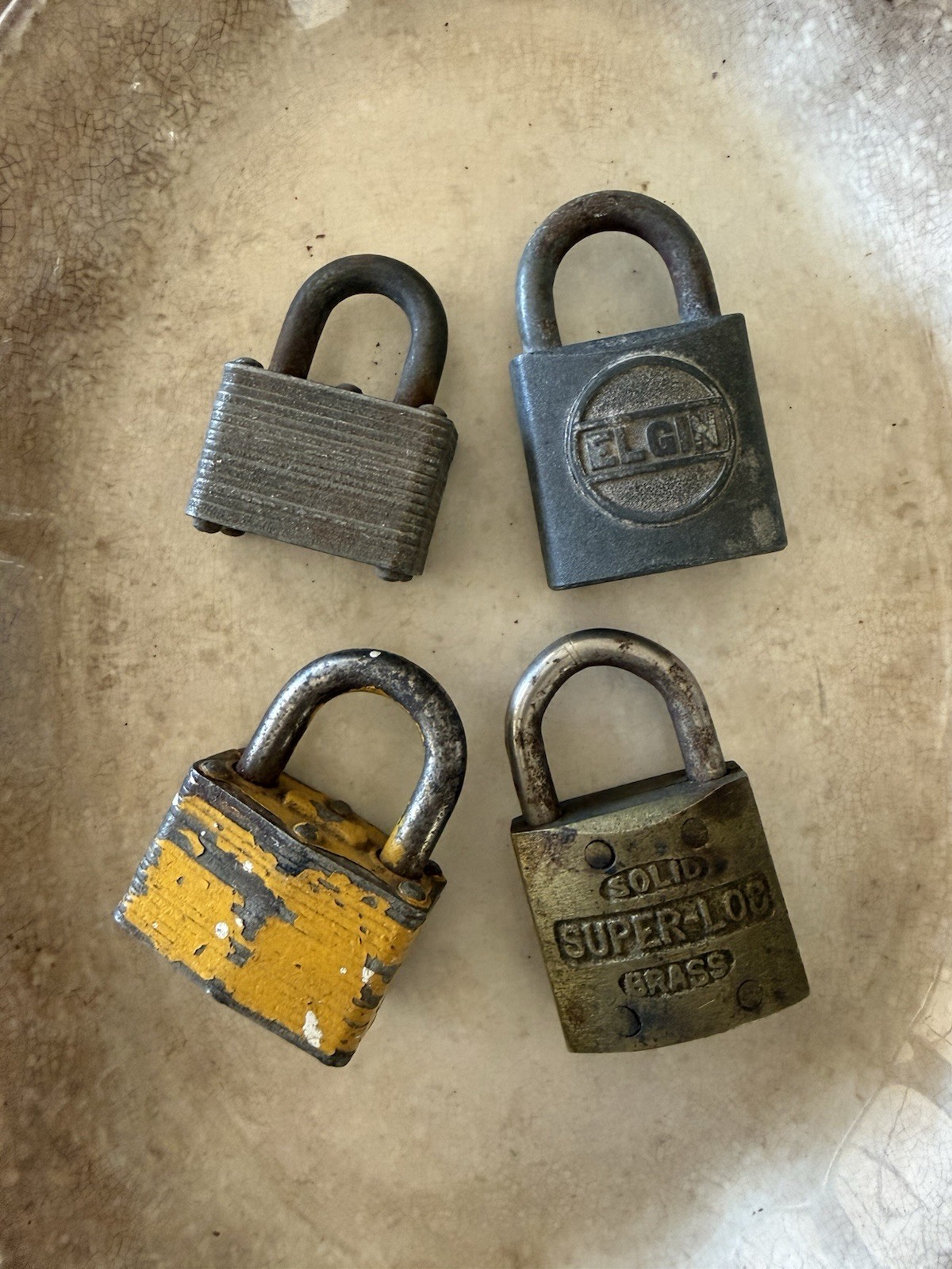 Vintage Metal/Brass Padlock / Lock Bundle ~ Elgin, Super Loc & More