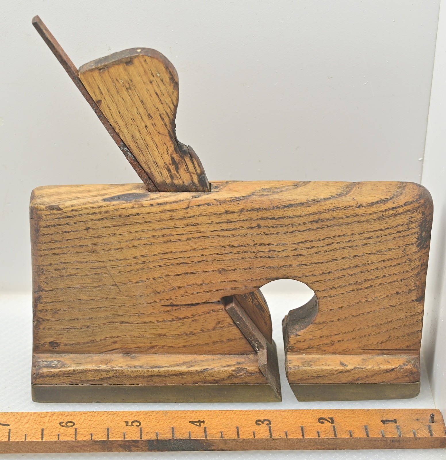 Vintage 1-3/4″ Coach Maker’s Brass Sole Rebate Rabbet Plane (INV S113)