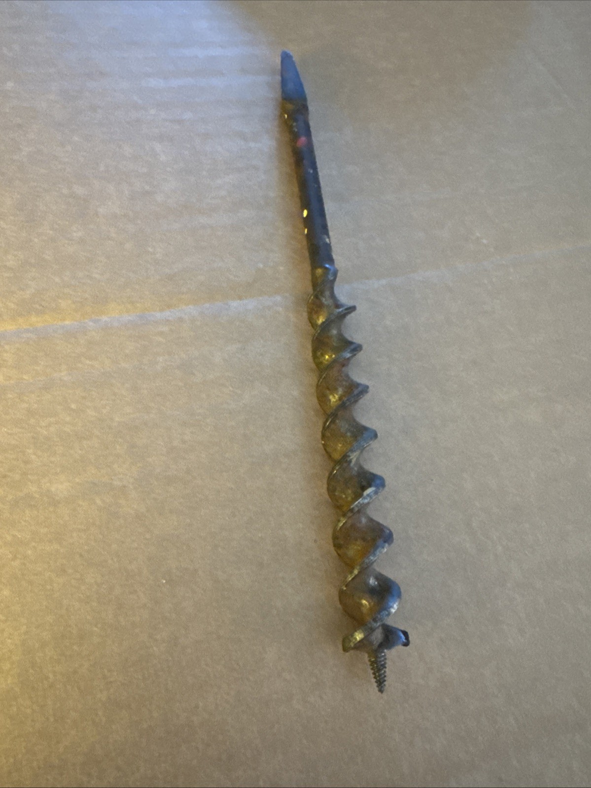 Antique 10/16″ Tapered Square Shank Auger Drill Bit 9″L