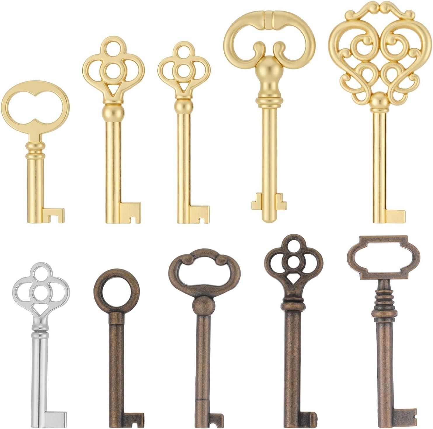 Key Set, 10 Pcs Keys Hollow Universal Key Replacement for Antique Dresser and…