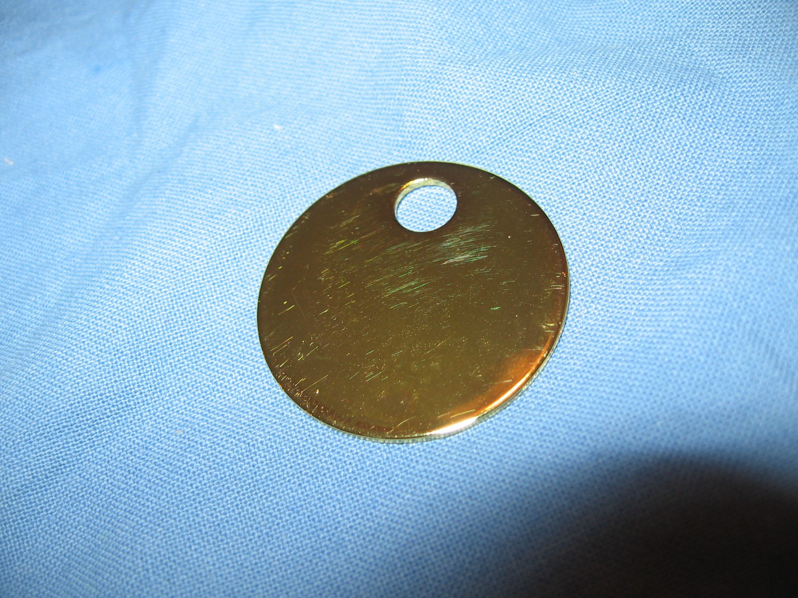 100 NEW 1 1/8″ BRASS ROUND TAG KEY BLANK FOR ENGRAVING STAMPING ID TAGS KEYS