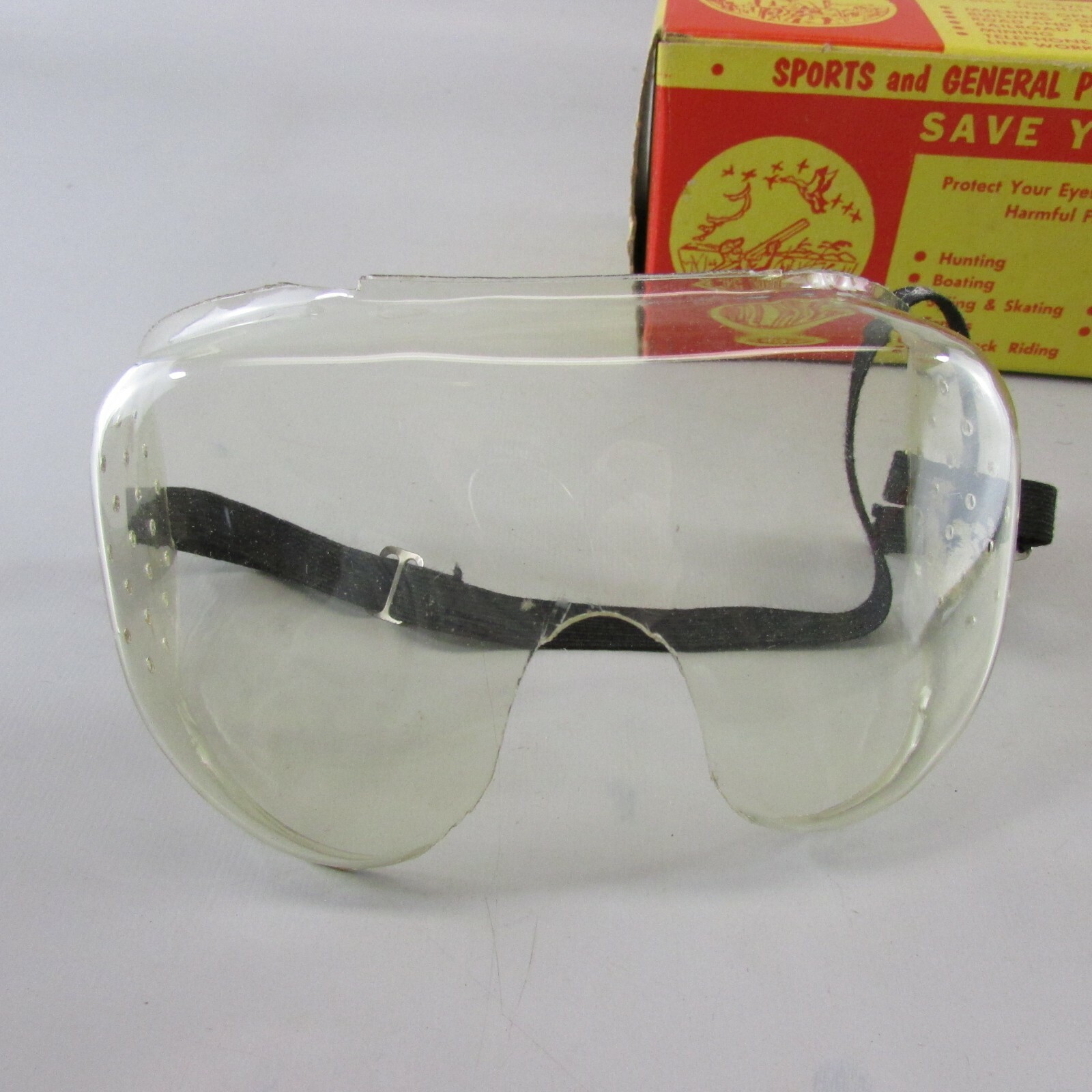 Vintage lot of 2 Goggles Eye Protection and dust mask advertising Steampunk